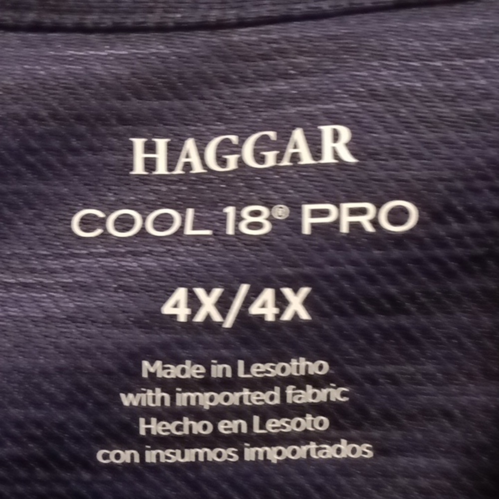 FINAL PRICE NWT HAGGAR COOL 18 PRO navy performance stretch polo shirt 4X